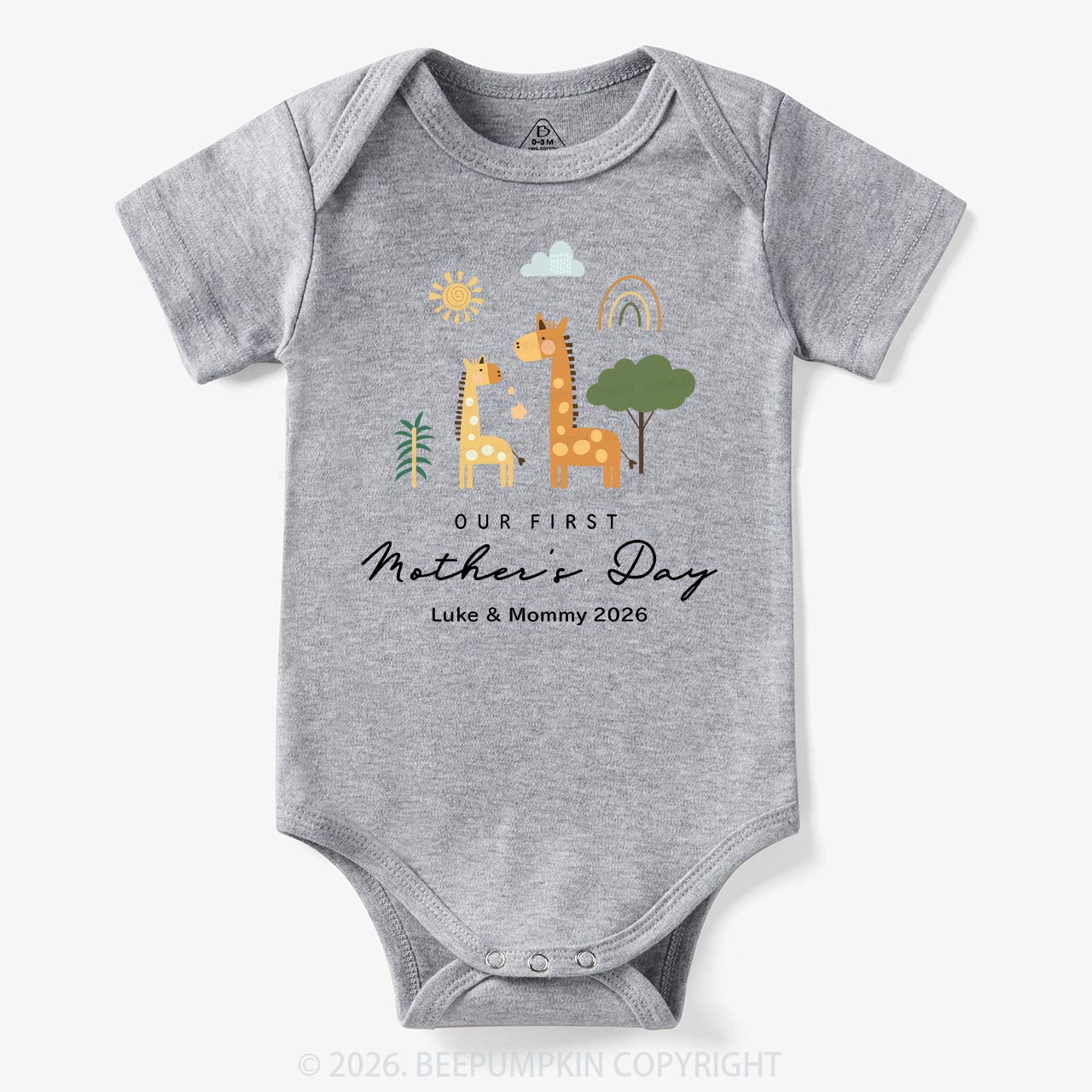 Personalized First Mother's Day Bodysuit Beepumpkin