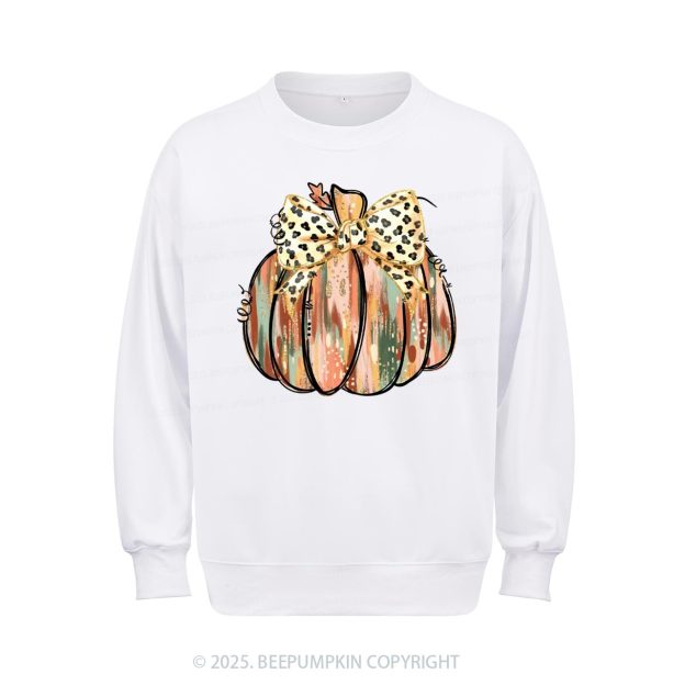 Colorful Coquette Gold Glitter Pumpkin Sweatshirt Beepumpkin