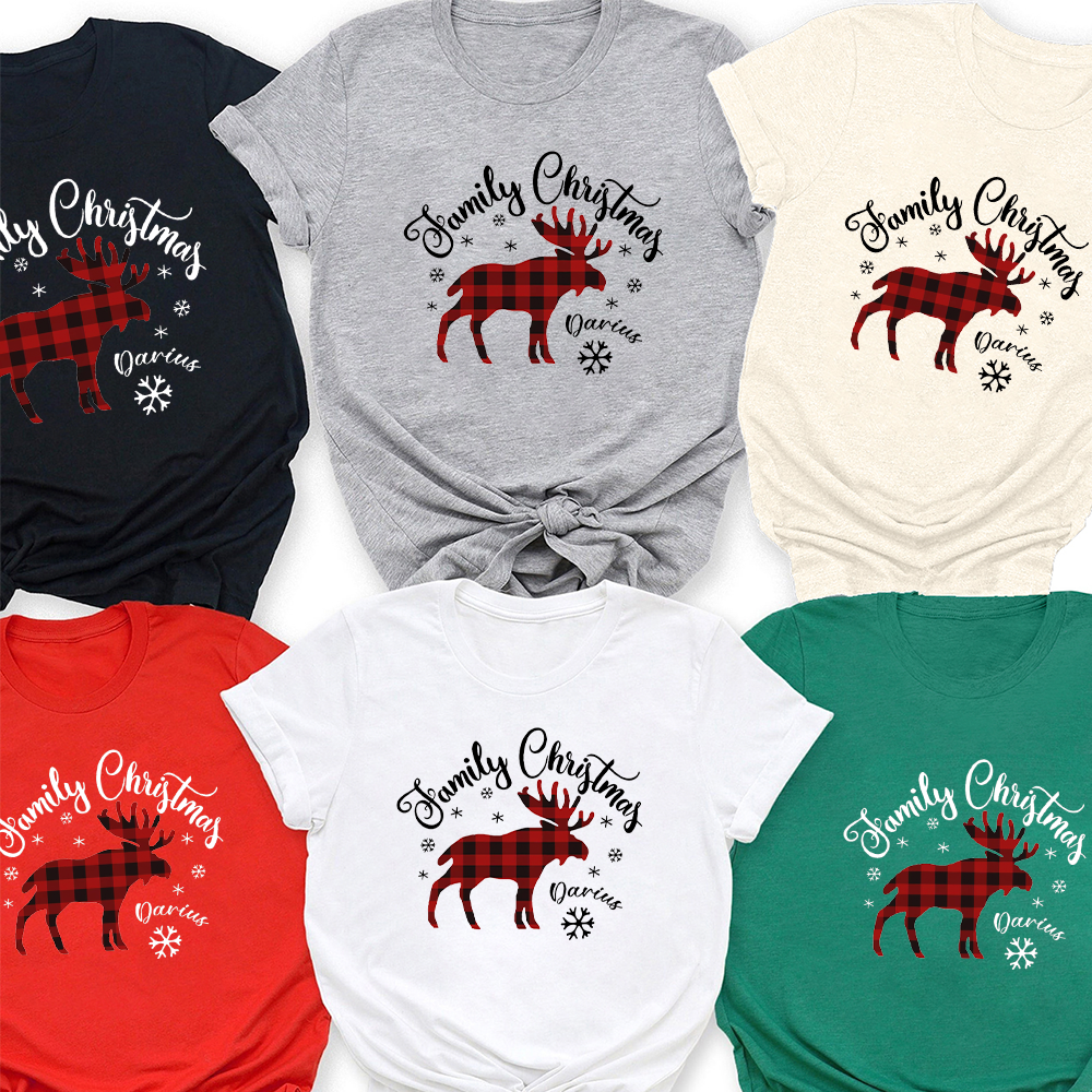 Family Christmas Moose Matching Pajamas For Family