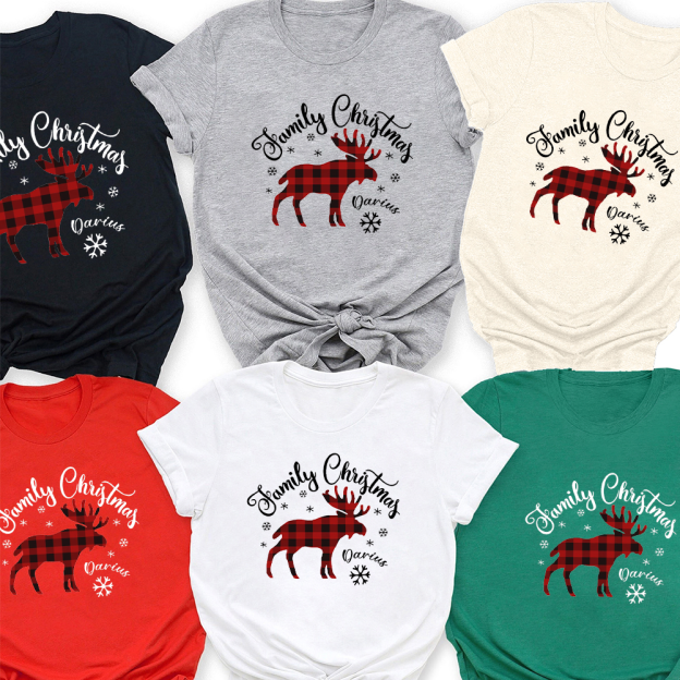 Family Christmas Moose Matching Pajamas For Family