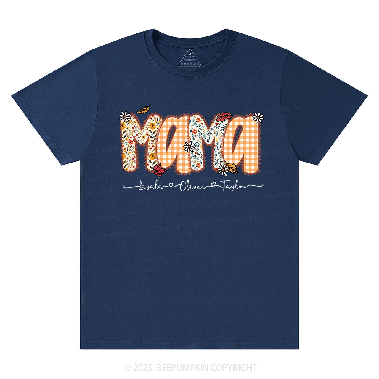 Personalized Preppy Fall Pumpkin Lace T-Shirts Beepumpkin