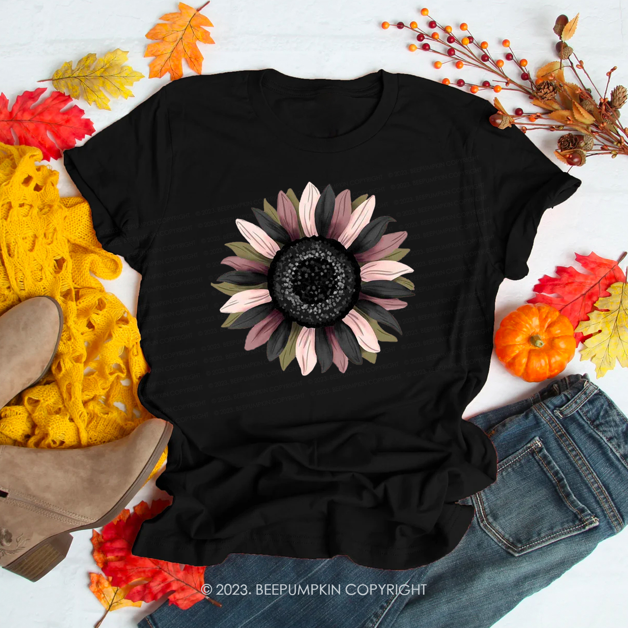 Fall Sunflower Shirts Beepumpkin