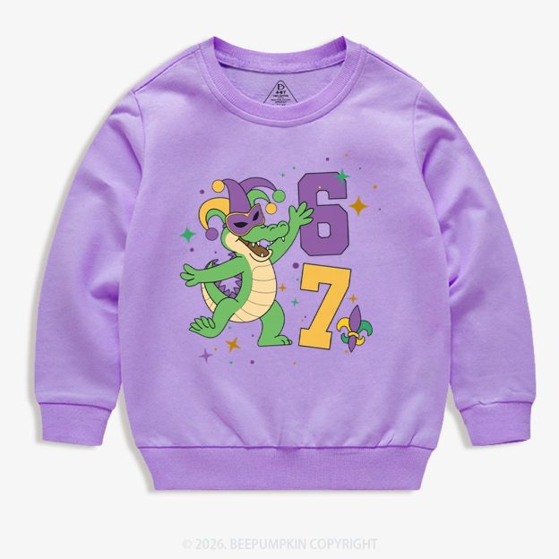 Mardi Gras Alligator 67 Kid's Sweatshirt