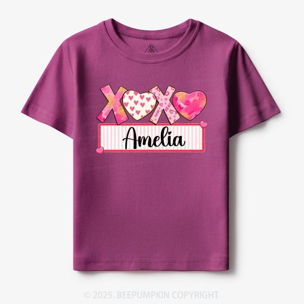 Personalized Xoxo Name Toddler&Kid's Tees Beepumpkin