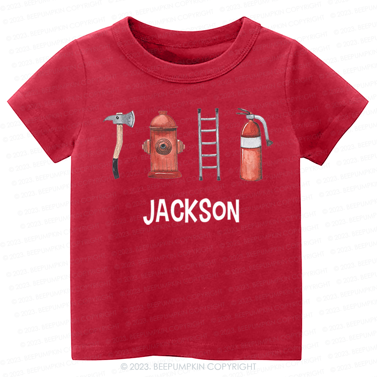 Personalized Firefighter Name -Toddler Tees