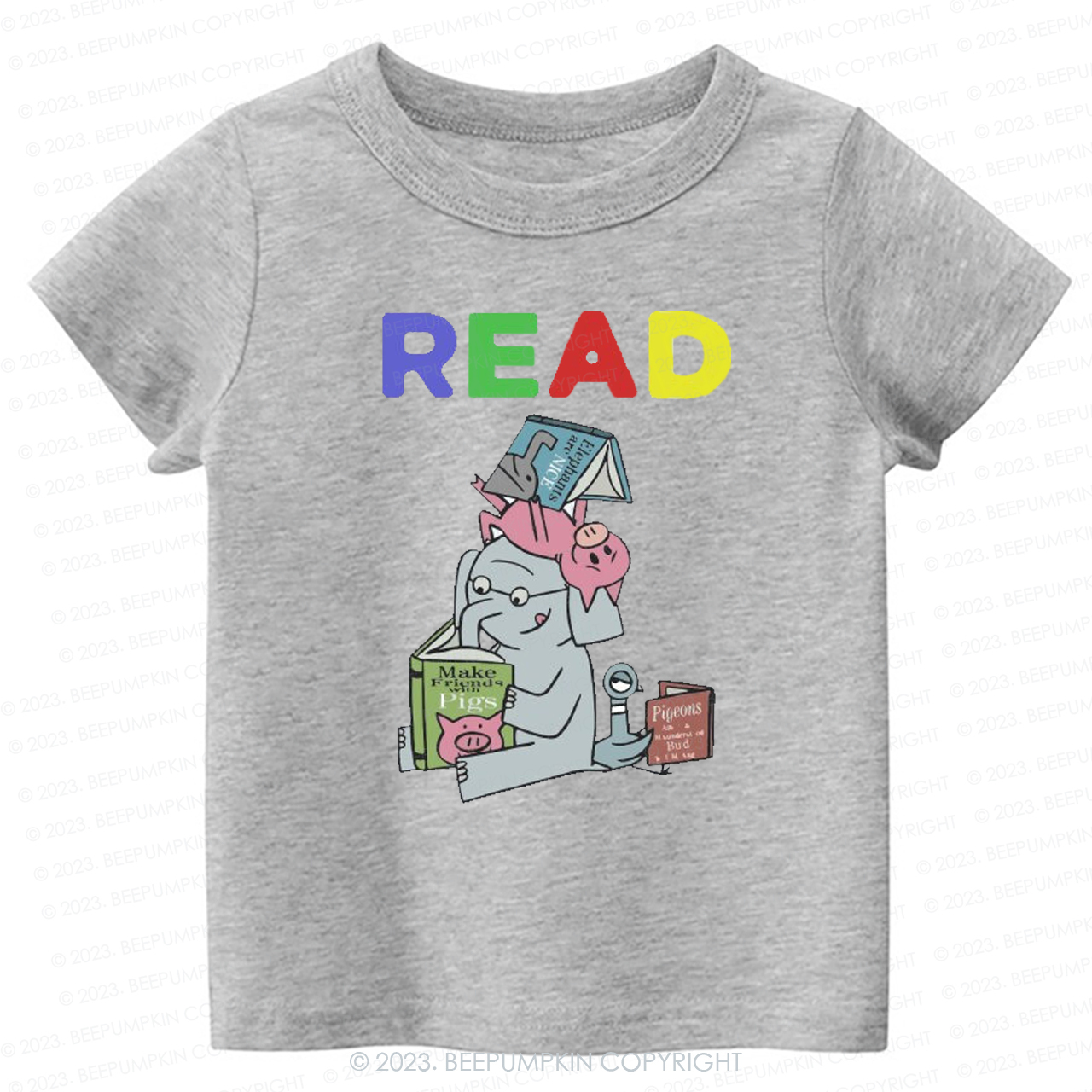 Reading With Friends Piggie Elephant Kids Shirt