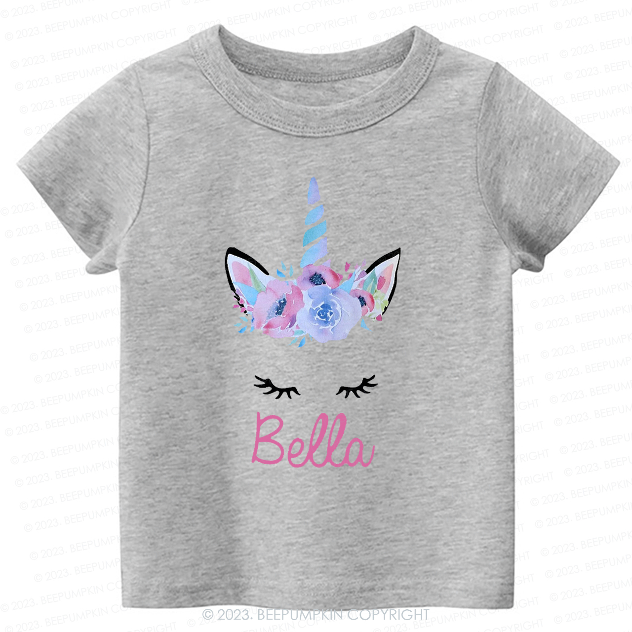 Personalized Unicorn Face Flutter Kids Shirt