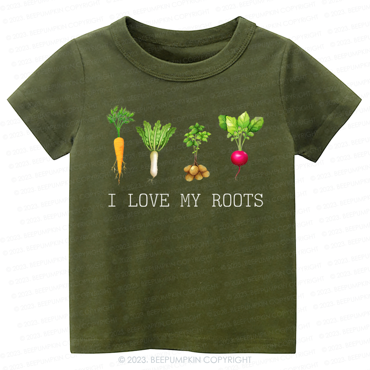Vegetable I Love My Roots Kids Shirt