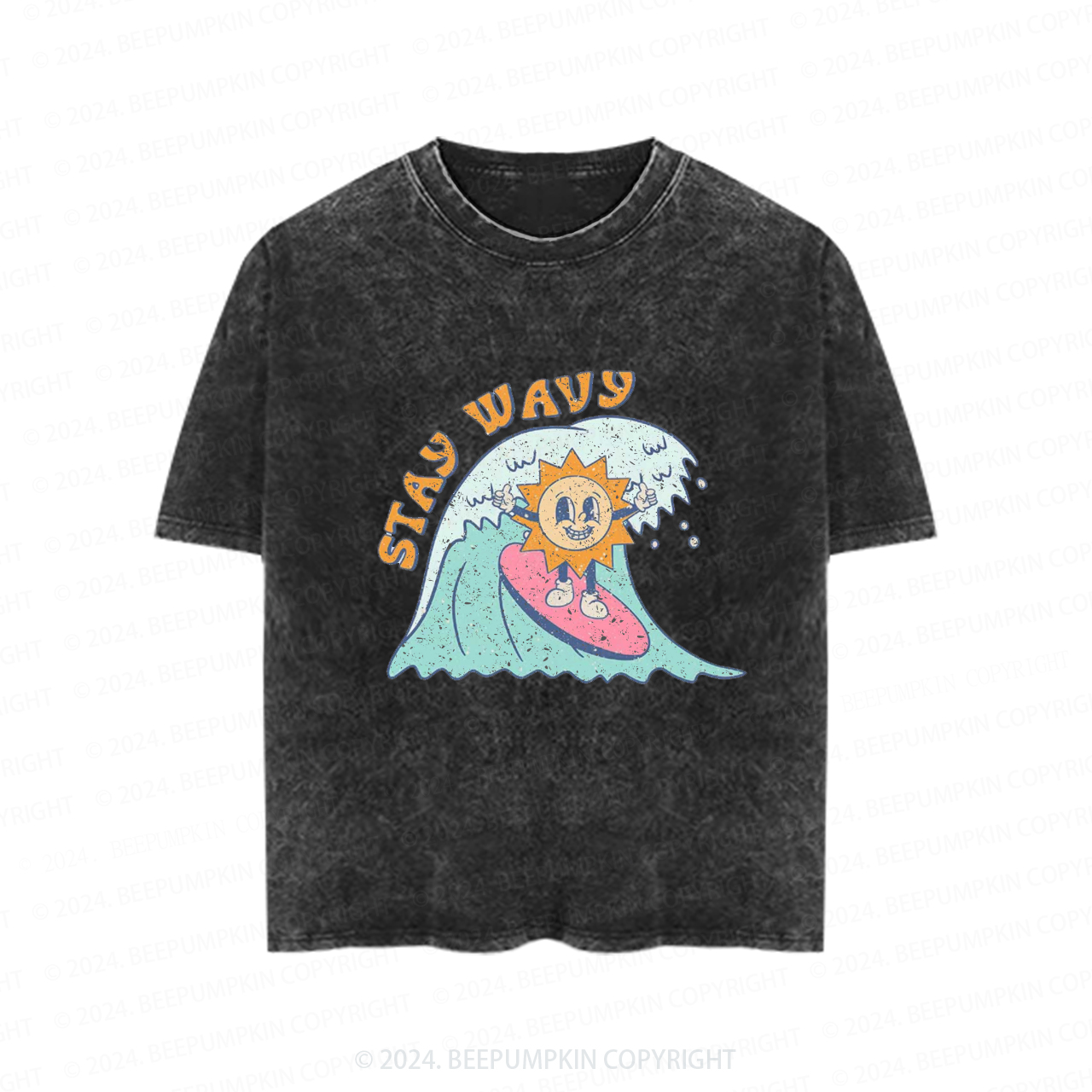 Stay Wavy Toddler&Kids Washed Tees         