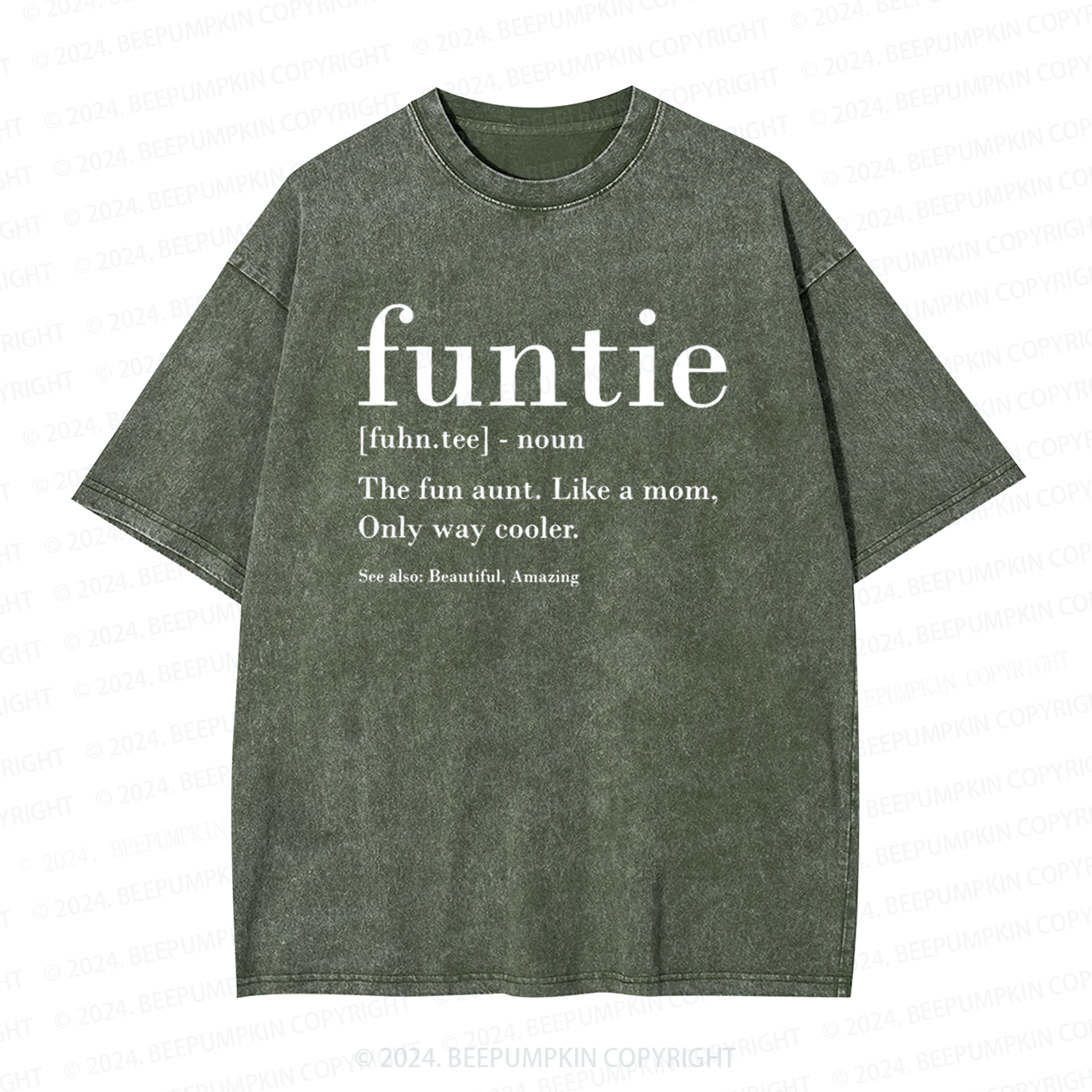 Funtie Definition Aunt Washed Tees