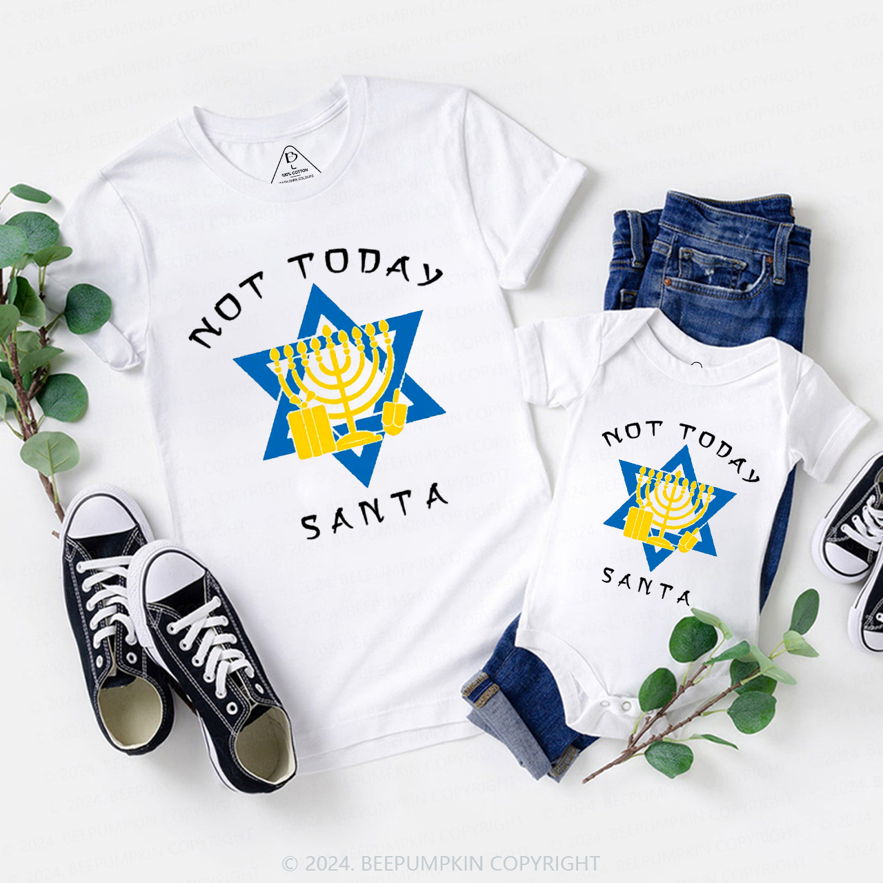 Not Today Santa For Hanukkah Family T-Shirts Beepumpkin