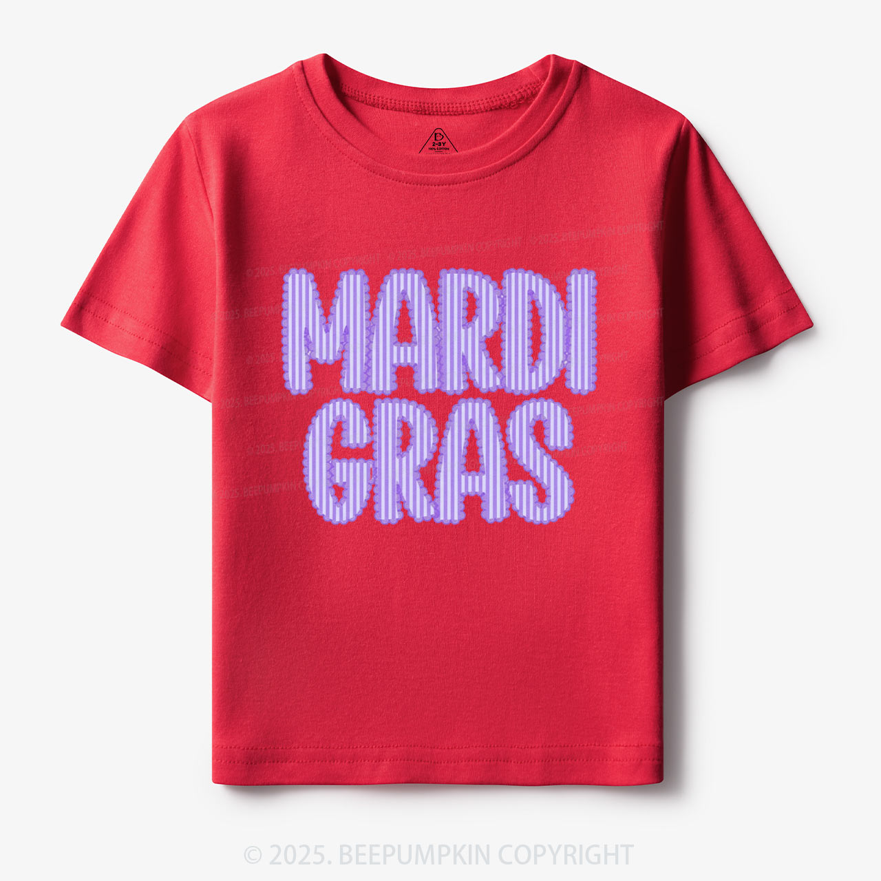 Purple Seersucker Mardi Gras Toddler&Kid's Tees Beepumpkin