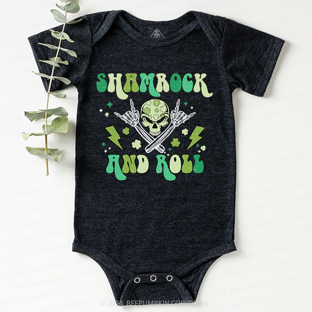 Shamrock And Roll St. Patrick's Day Bodysuit Beepumpkin
