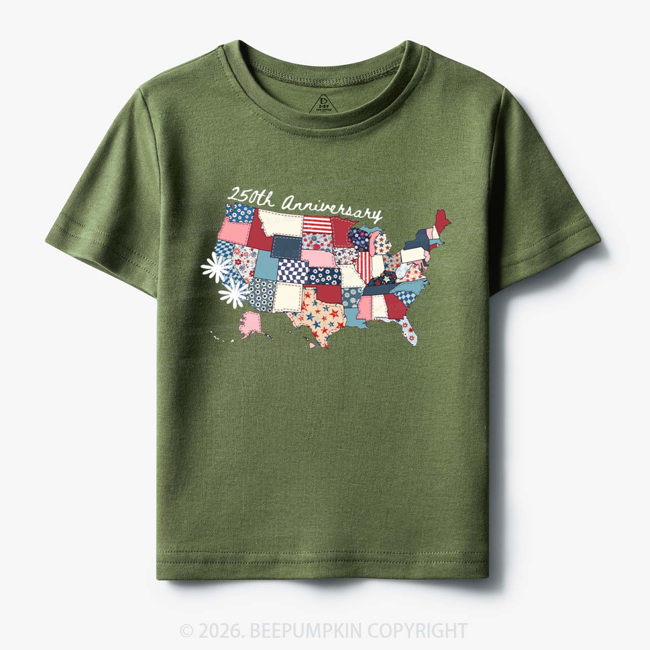 US 250 Years Patriotic Patchwork Toddler&Kid's Tees