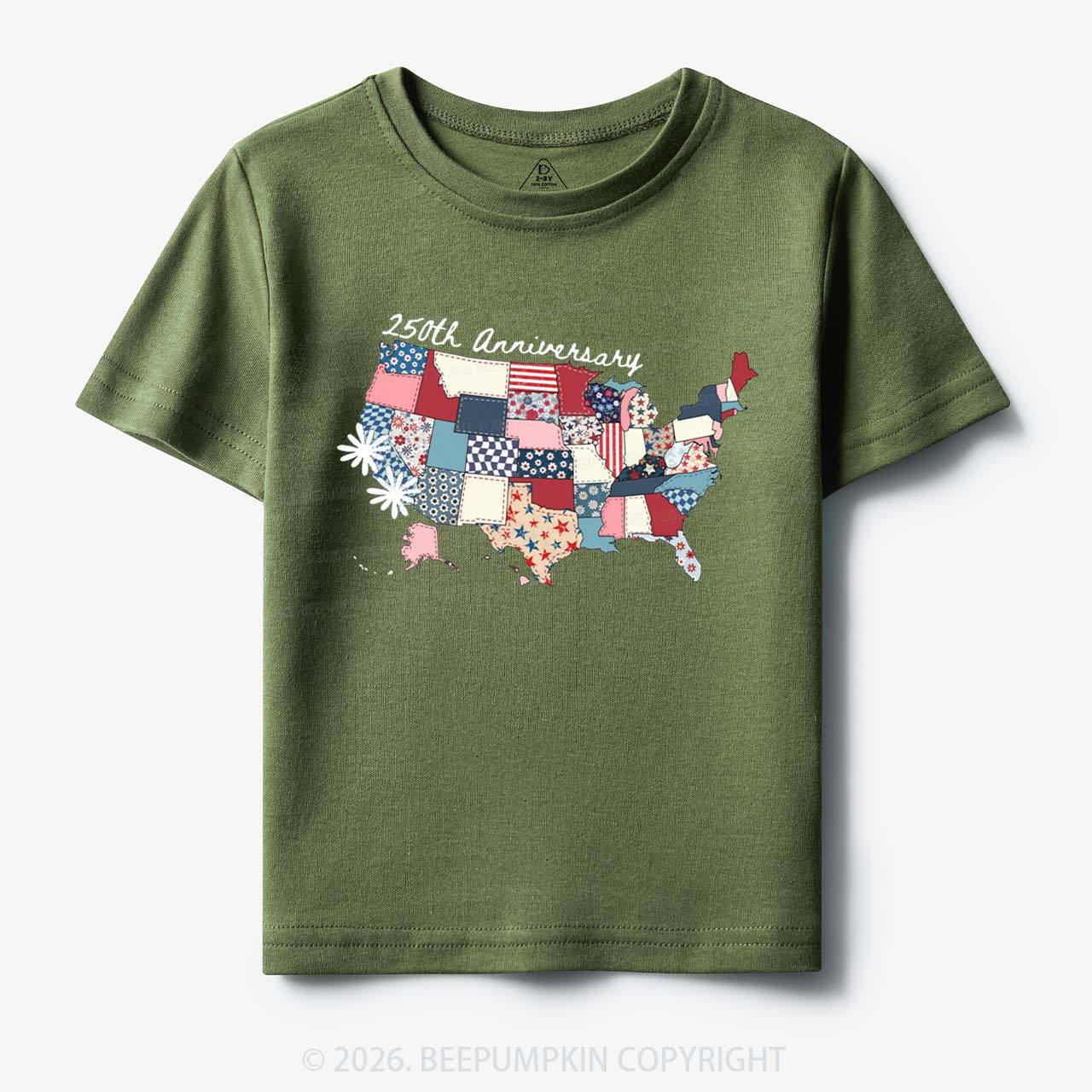 US 250 Years Patriotic Patchwork Toddler&Kid's Tees