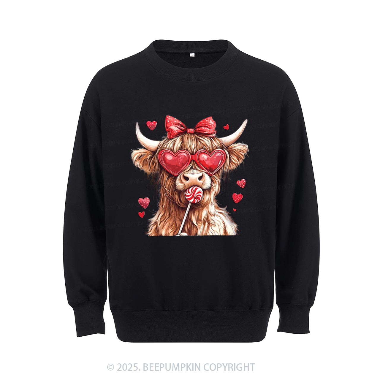 Highland Cow Valentine's Day Aldult Sweatshirt