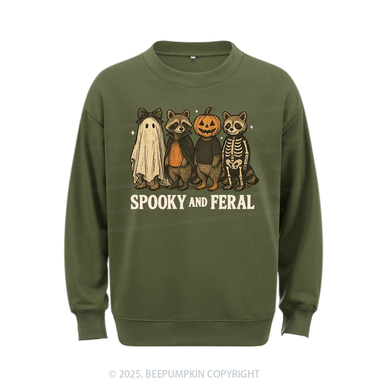Spooky and Feral Raccoon Sweatshirt Beepumpkin