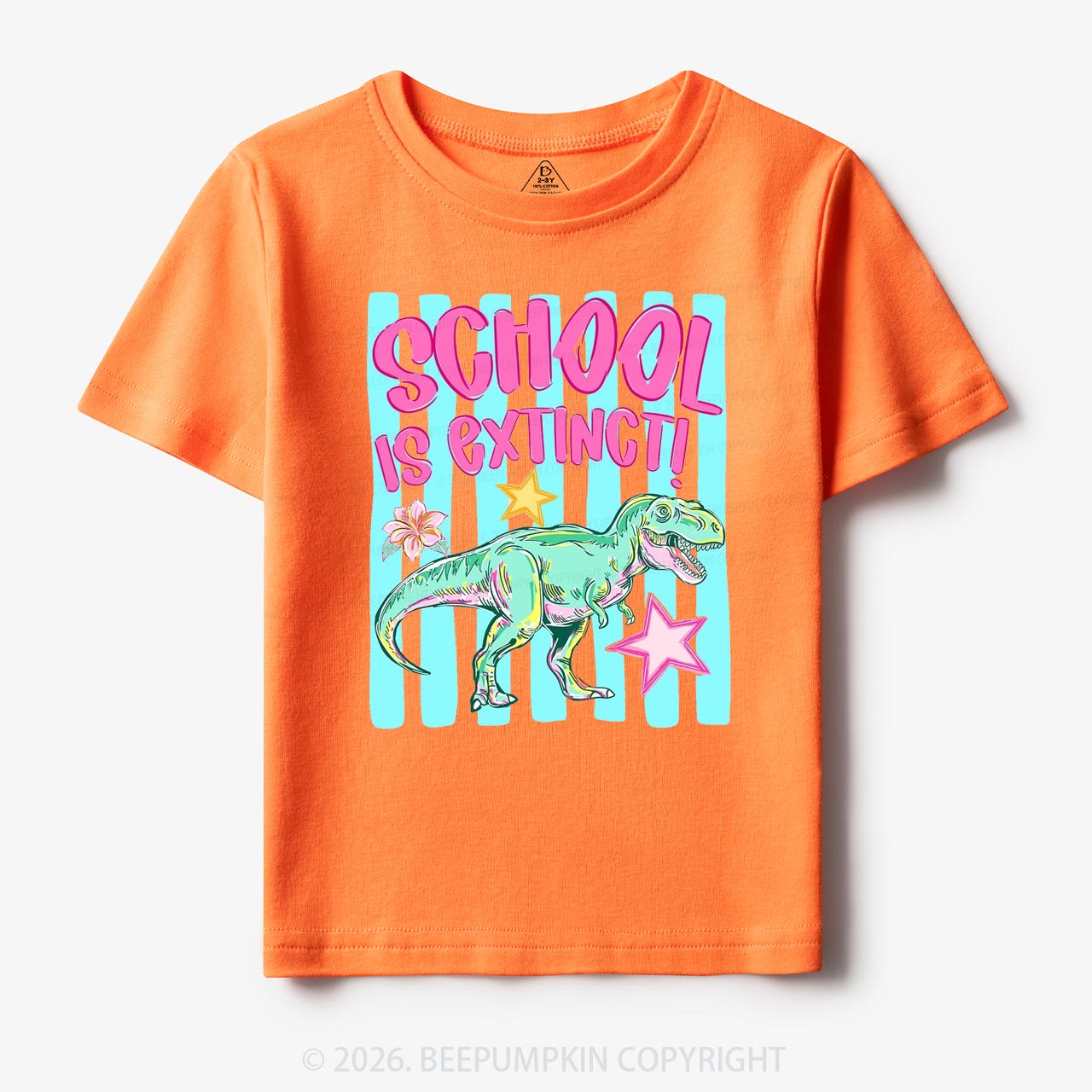 Retro Dinosaur School Is Extinct Last Day Of School Toddler&Kids Shirts