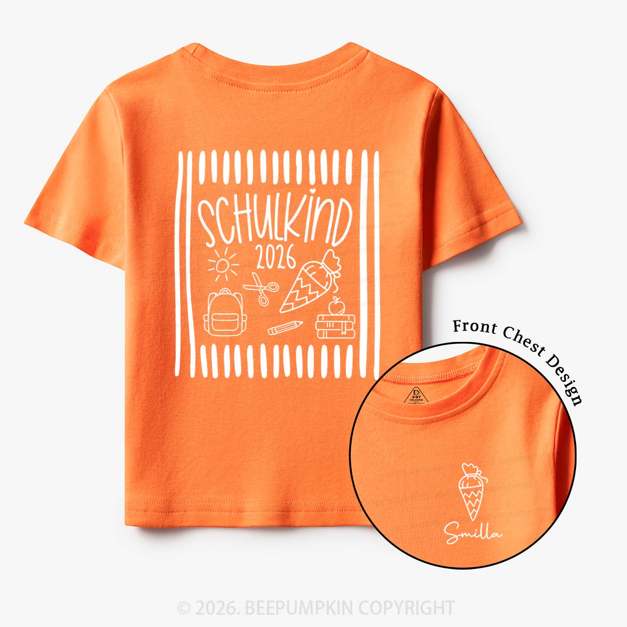 Personalized Name & Year Schoolchild Toddler&Kid's Tees