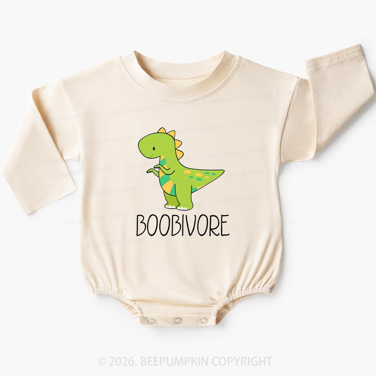 Funny Boobivore Dinosaur Baby Bubble Romper