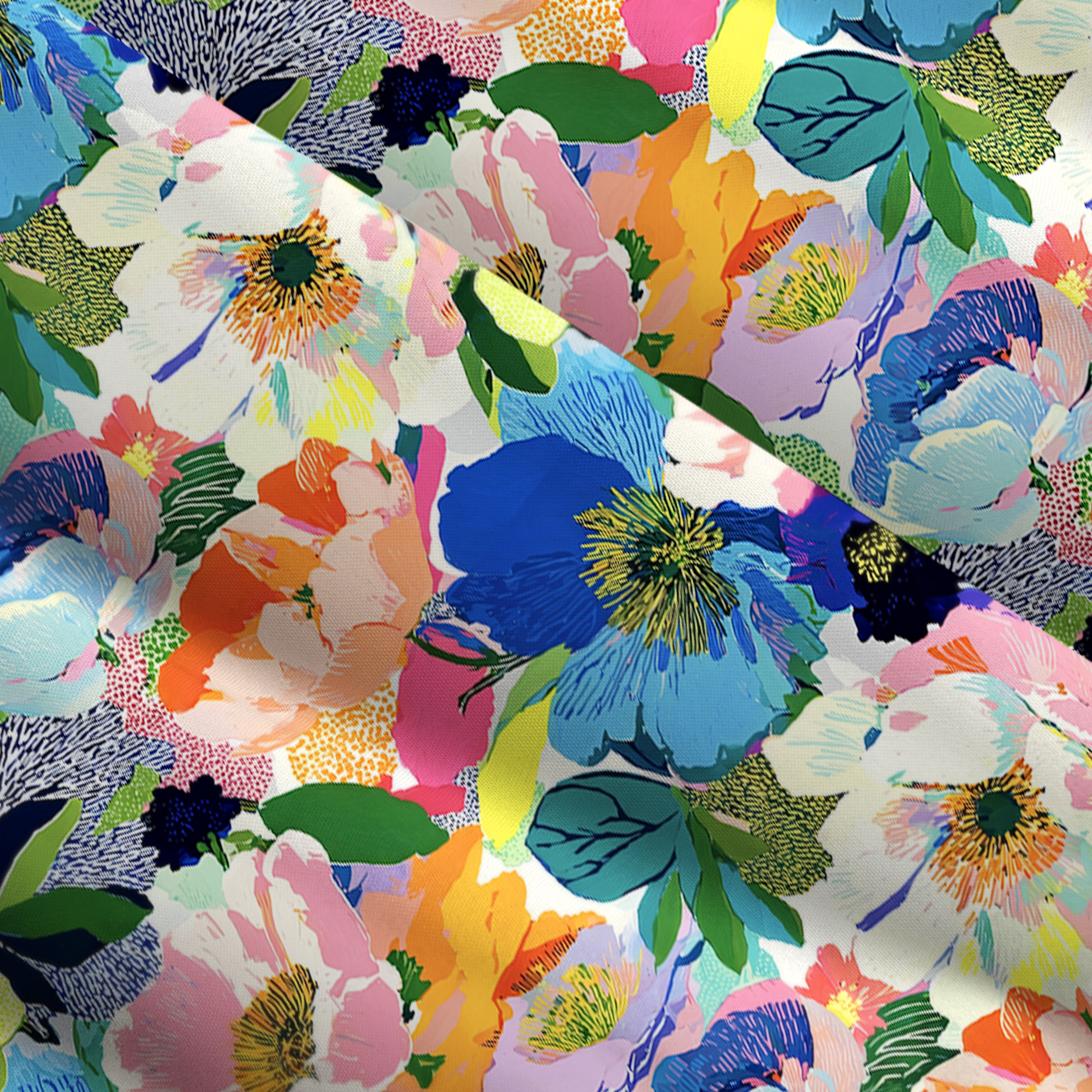 Colorful Abstract Floral All-Over Print Women’s Voile Cami Dress