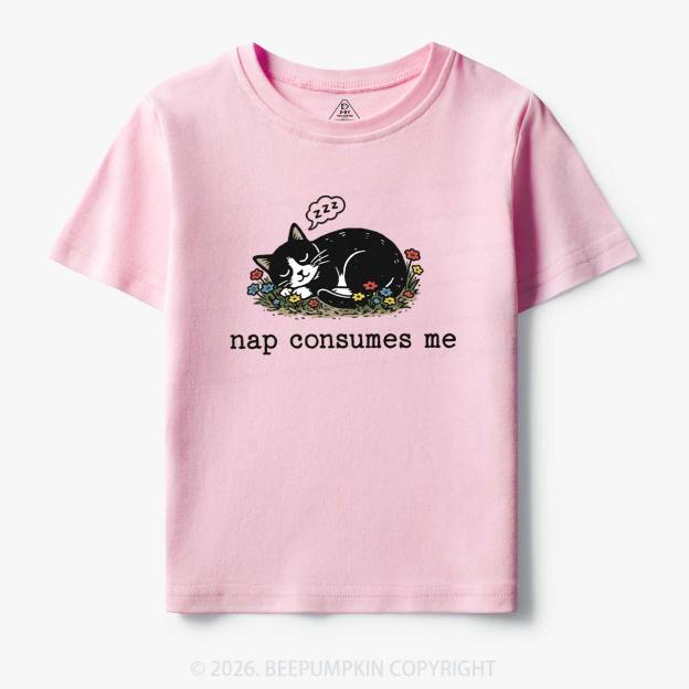 Funny Cat Meme Nap Consumes Me Toddler&Kid's Tees