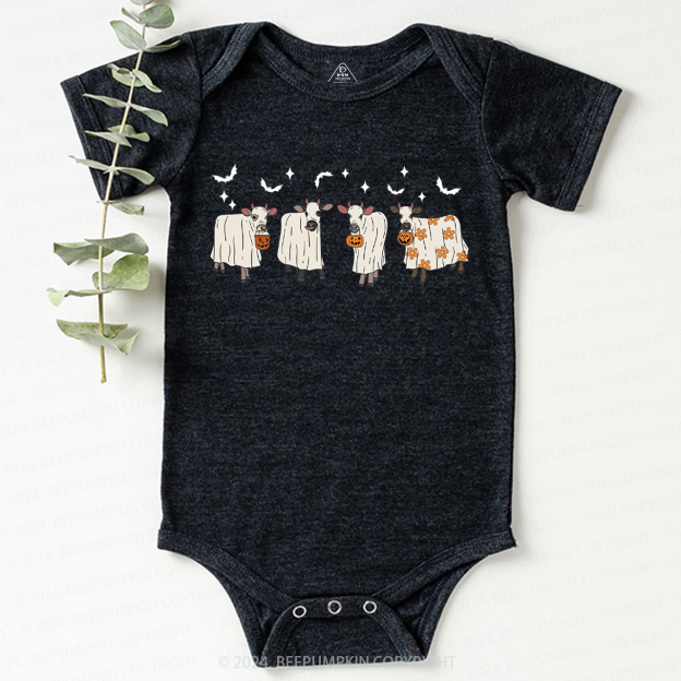 Halloween Ghost Cows Baby Bodysuits 