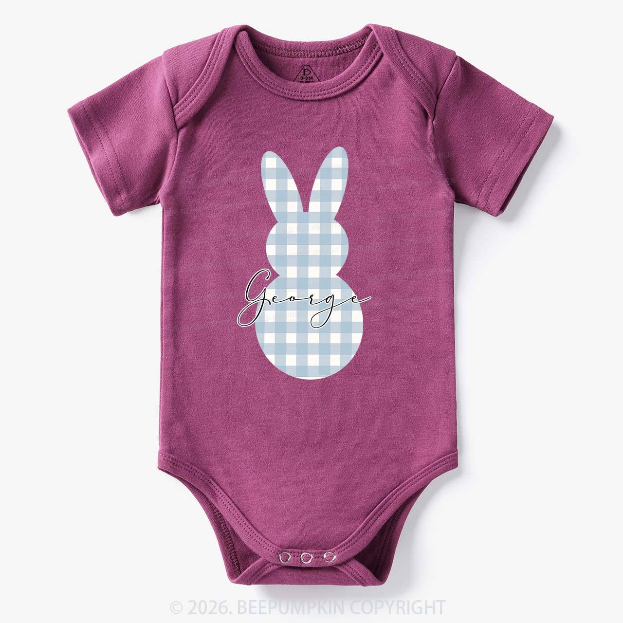 Personalised Easter Petit Gingham Bunny Bodysuit