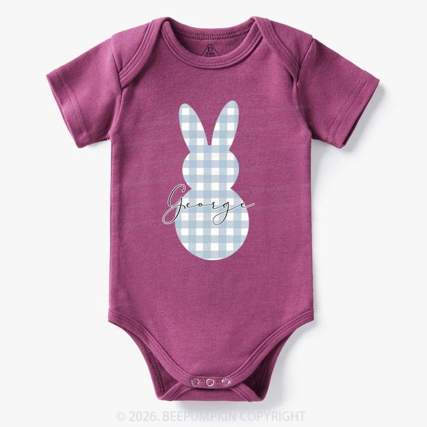 Personalised Easter Petit Gingham Bunny Bodysuit