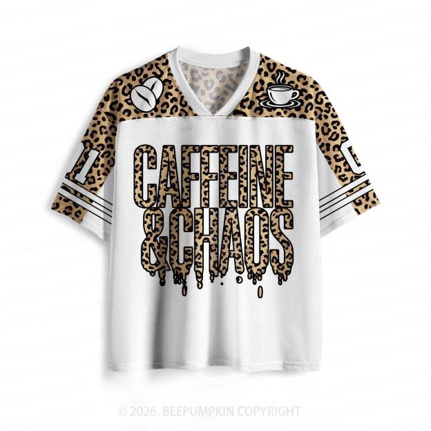Caffeine And Chaos Funny Mesh Jersey For Family