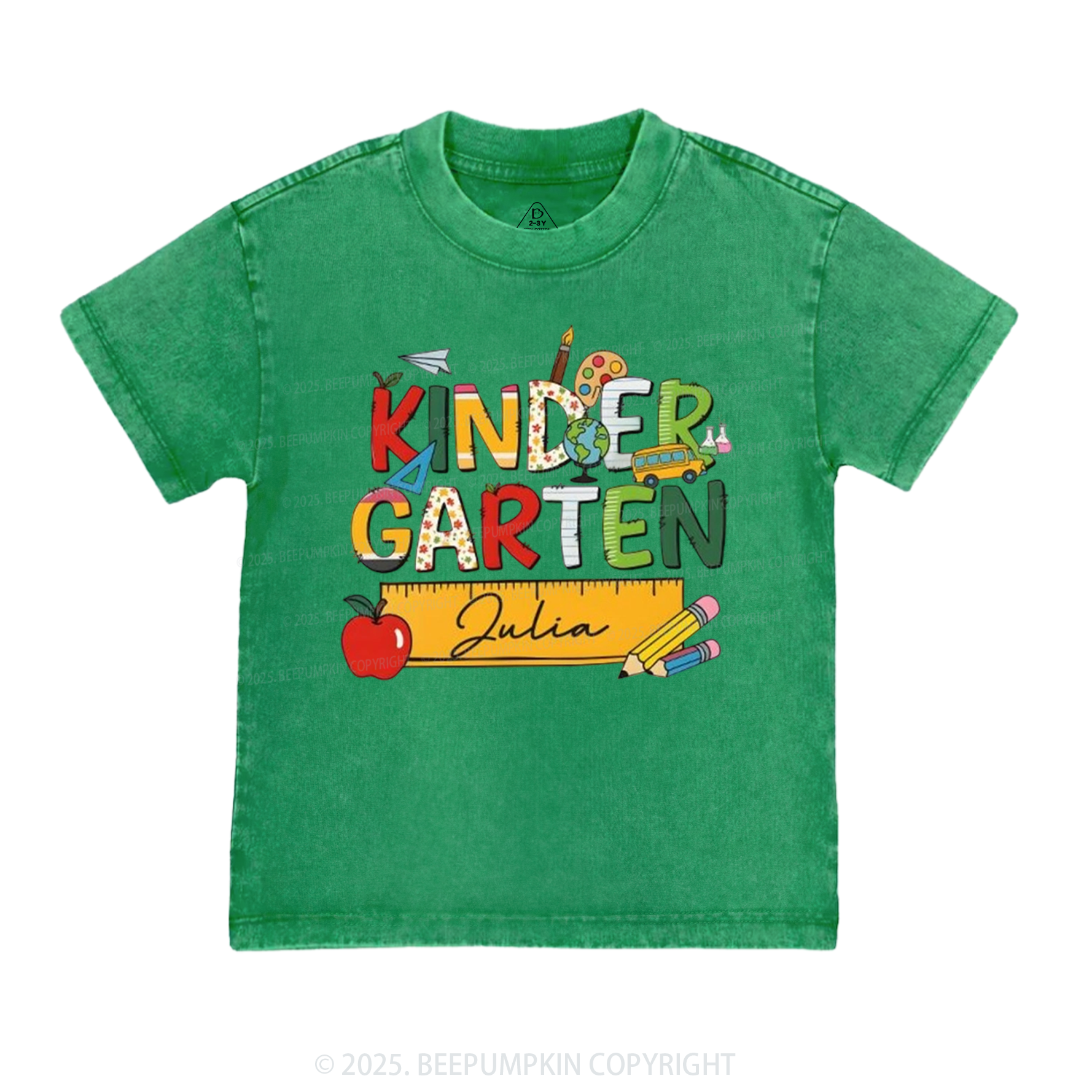 Personalized Kindergarten Name Toddler&Kids Washed Tees
