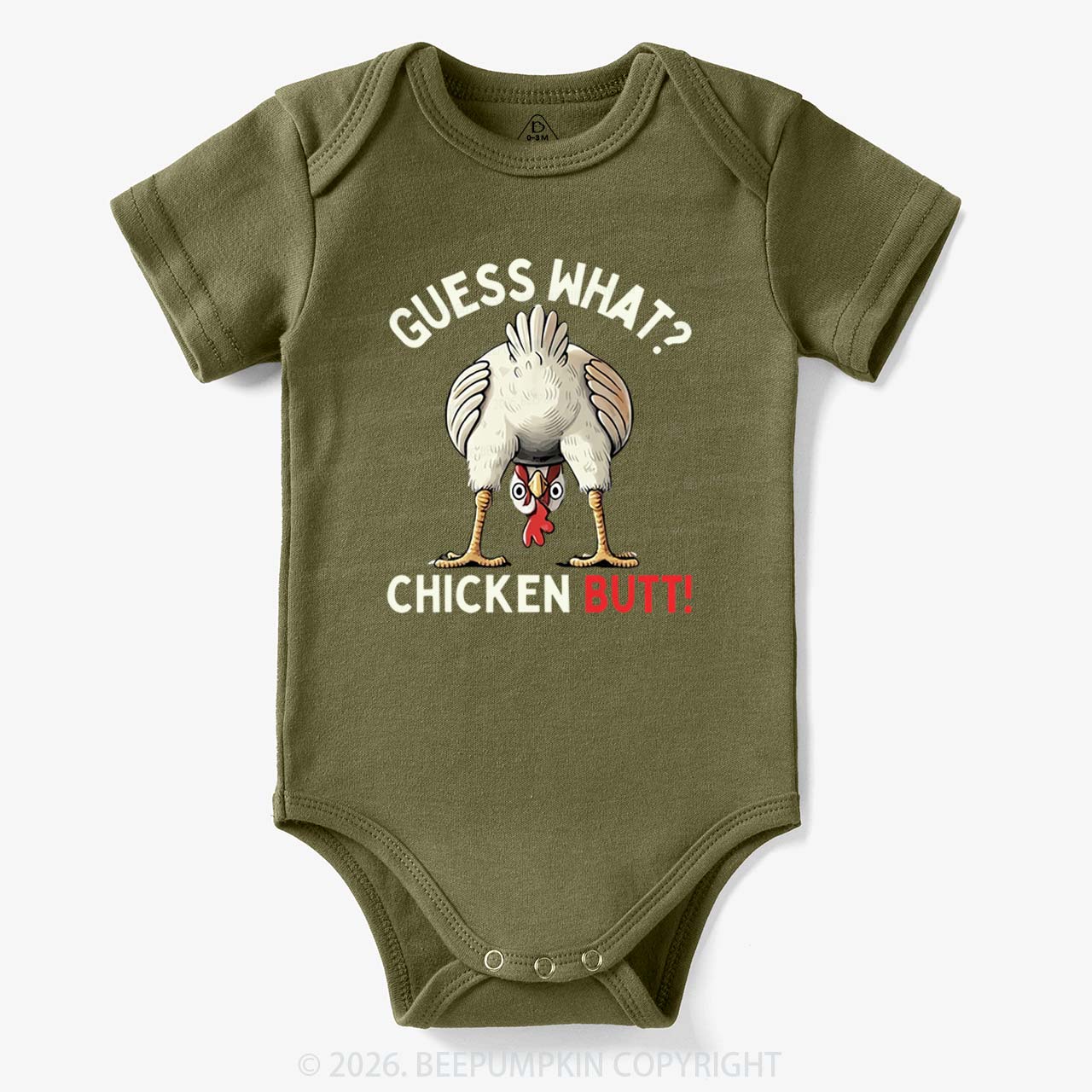 Guess What Chicken Butt Super Funny Baby Bodysuit