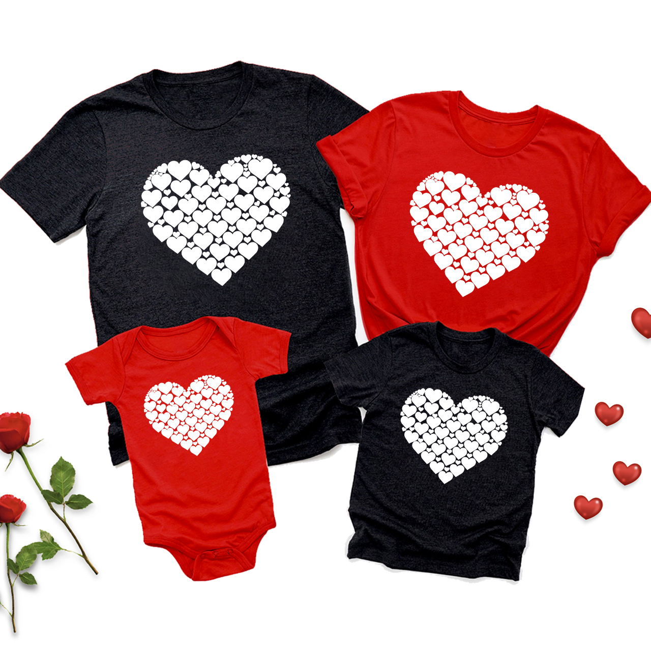 Pile Of Love Valentine's Day Family Matching Shirts
