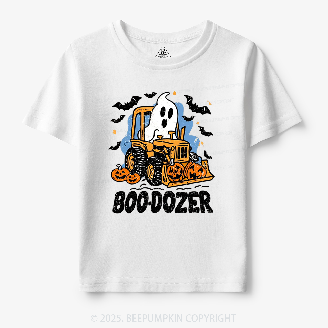 Halloween Ghost Boo-dozer Toddler&Kid's Tees Beepumpkin