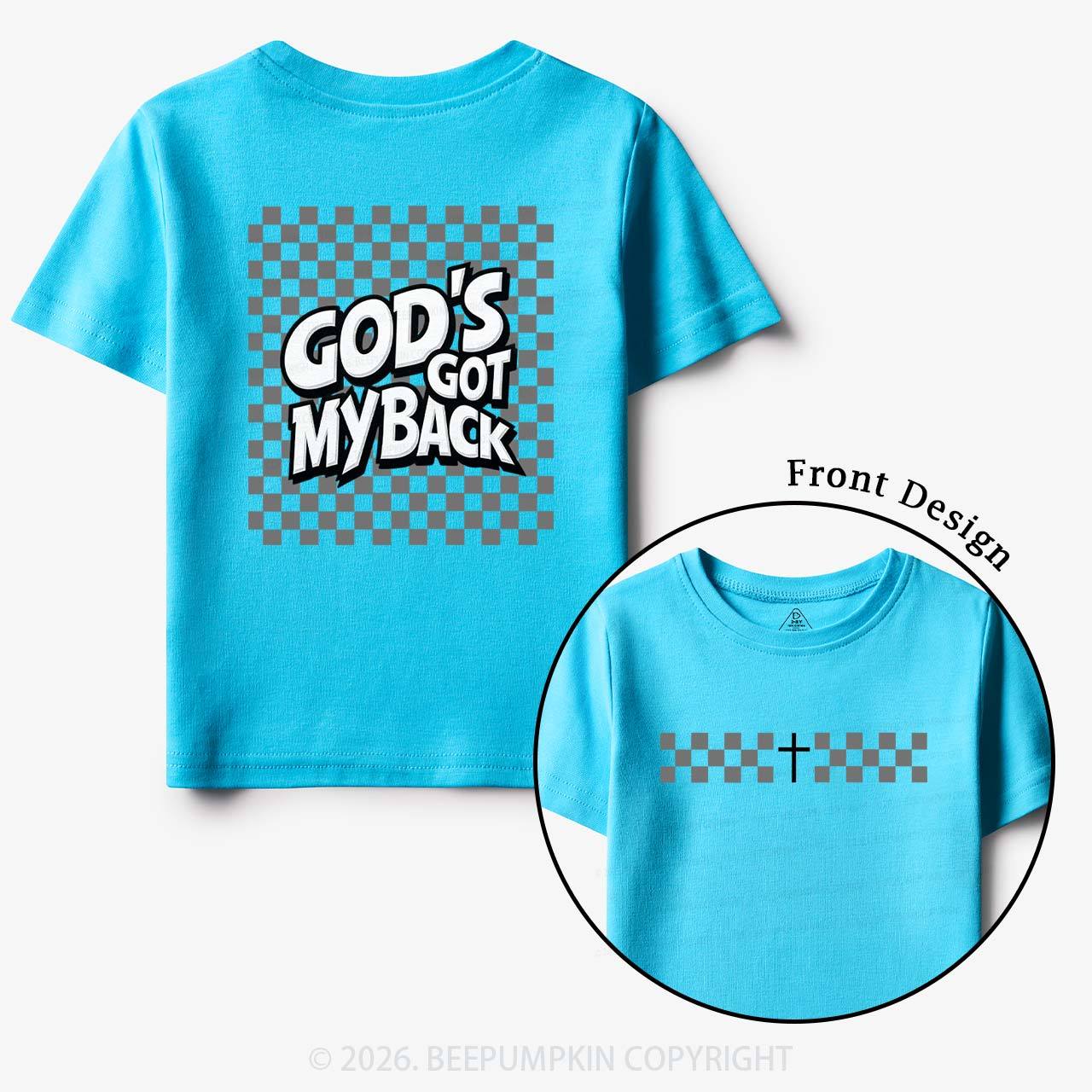 God's Got My Back Christian Toddler&Kid's Tees