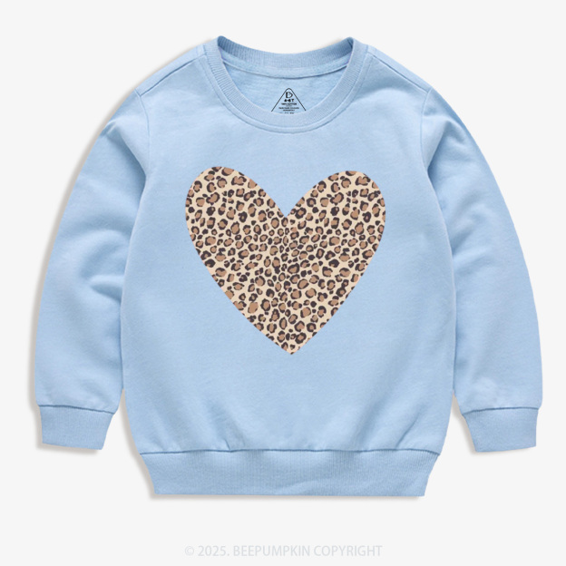 Leopard Heart Valentine's Day Kid's Sweatshirt