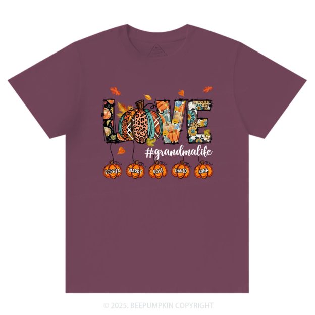 Personalized Love Grandma Life T-Shirts Beepumpkin