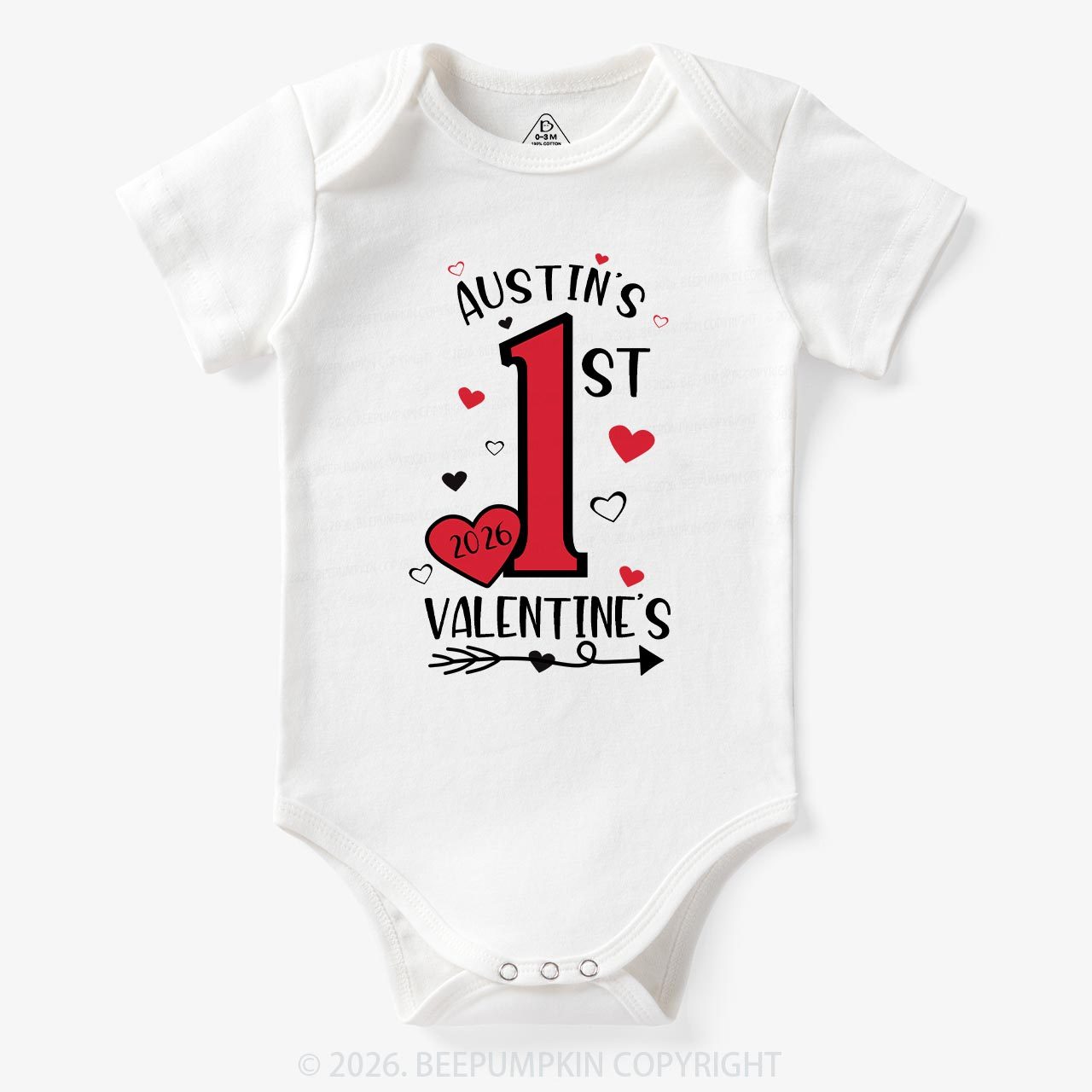 Personalized First Valentine Bodysuit For Baby Sale-Beepumpkin™