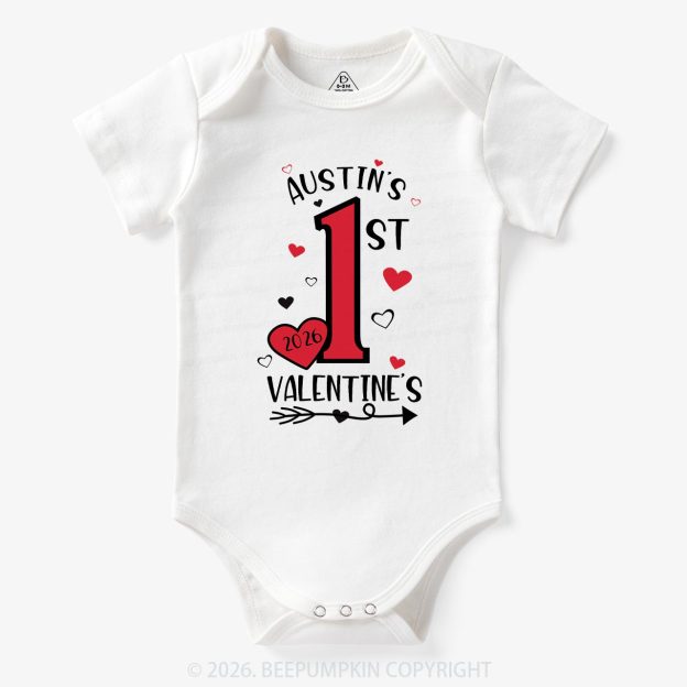 Personalized First Valentine Bodysuit For Baby
