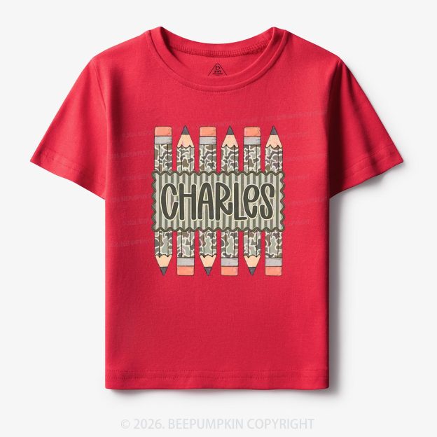 Personalized Back To School Camo Pencil Shirt