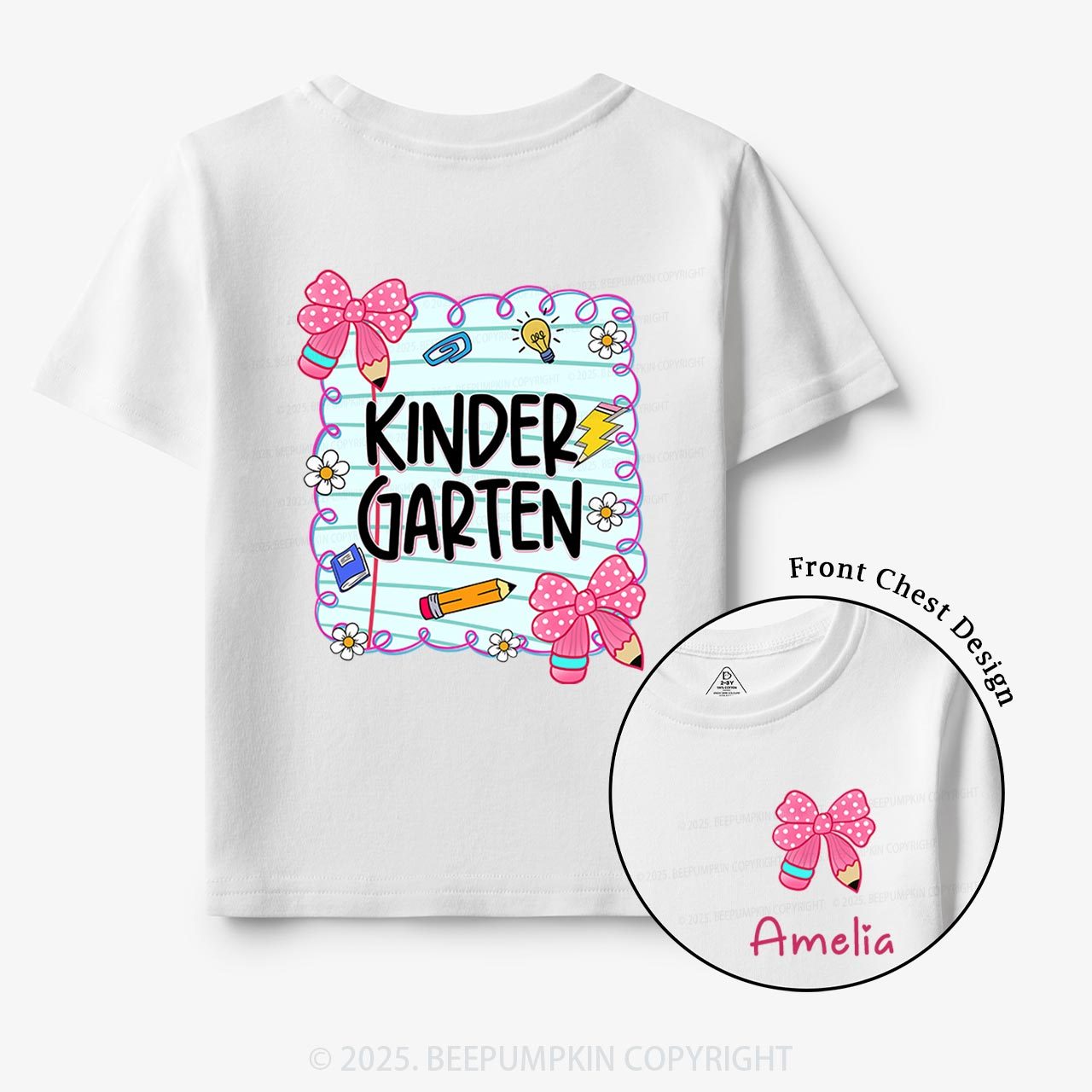 Personalized First Day Of School Toddler&Kid's Tees Beepumpkin