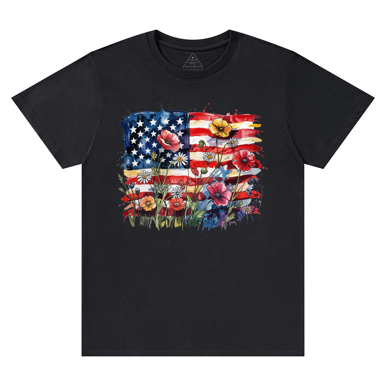 American Flag Floral Mama T-Shirts