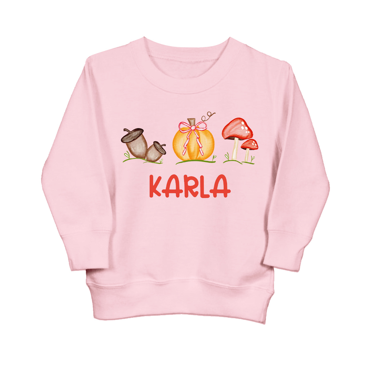 Personalized Fall Mushroom Kids Sweatshirt