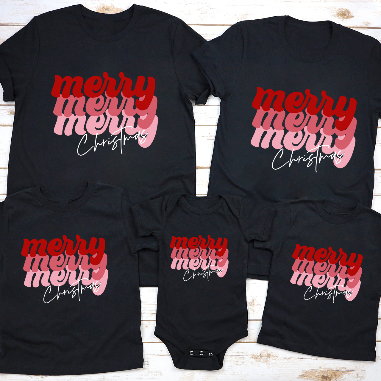 Merry Merry Merry Christmas Family Matching Shirt