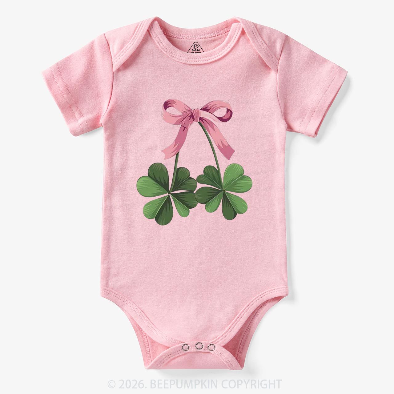 Lucky Shamrock Bow St Patrick's Day Bodysuit