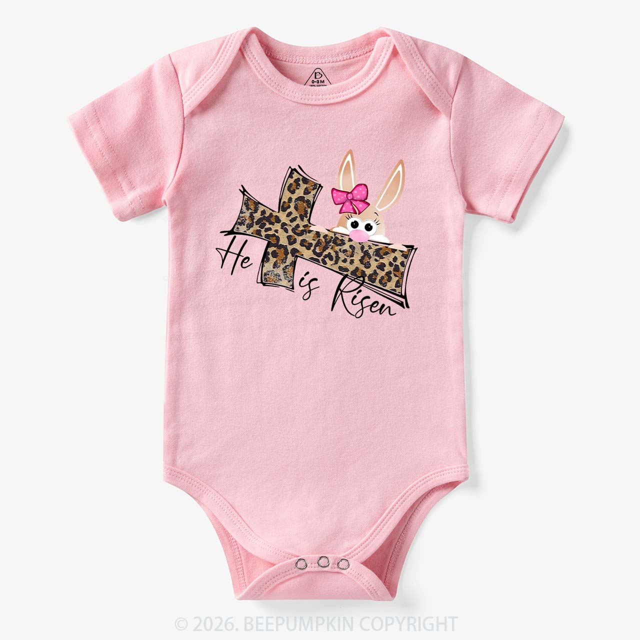 Faith Bunny & Leopard Cross Baby Bodysuit