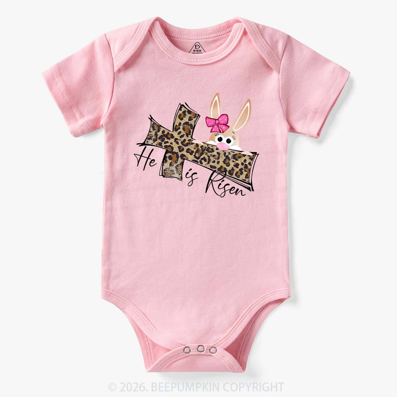 Faith Bunny & Leopard Cross Baby Bodysuit