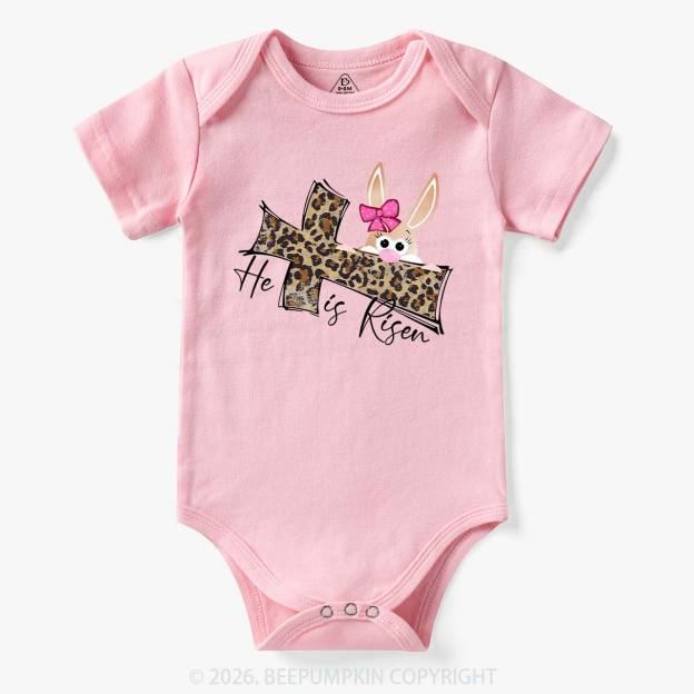 Faith Bunny & Leopard Cross Baby Bodysuit
