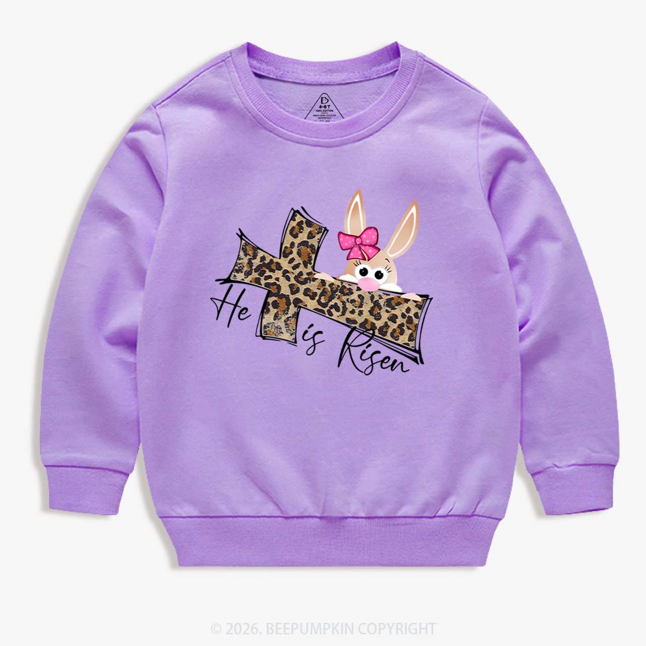 Faith Bunny & Leopard Cross Kid's Sweatshirt