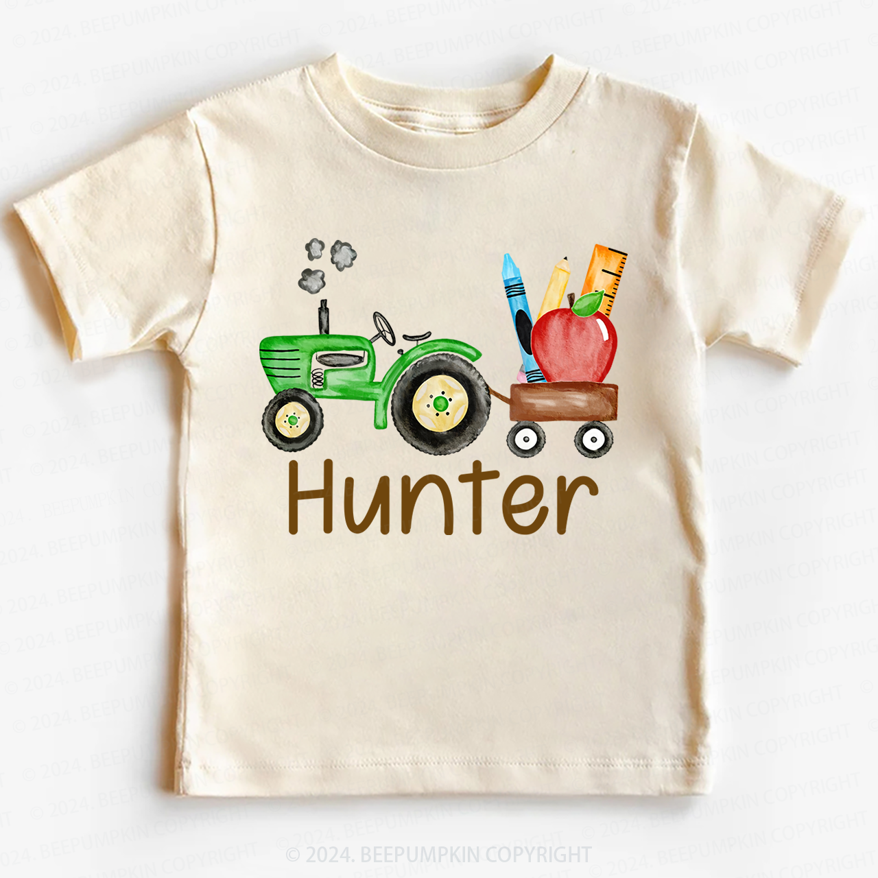 Personalized Name Farm Tractor Back To School T-shirt Sale-Beepumpkin™